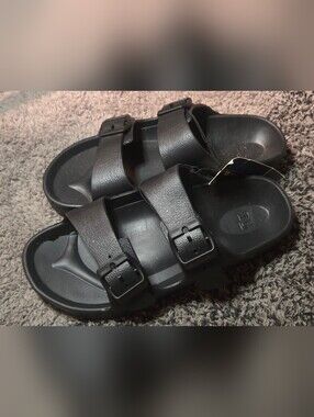 NWT OT Revolution Boys Double Buckle Slides in Black - Large 2/3